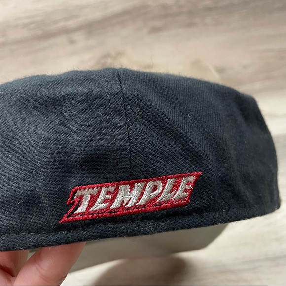 Vintage NCAA Temple Owl Hat Tyro 001 New Era Fitted Hat 7 1/4 Stretch Black - Picture 4 of 8